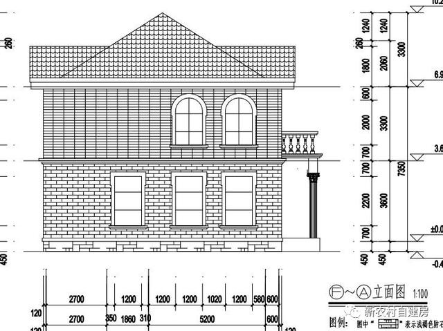 15x10米二層農(nóng)村別墅設(shè)計(jì)圖，8間臥室，含平面圖和立面圖
