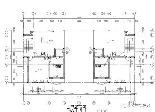 三層農(nóng)村別墅設(shè)計(jì)圖，造價32萬，可獨(dú)棟雙拼自由組合