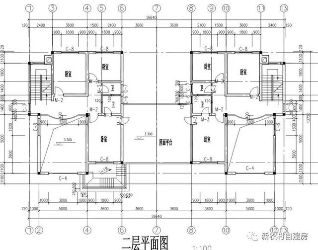 三層農(nóng)村別墅設(shè)計(jì)圖，造價32萬，可獨(dú)棟雙拼自由組合