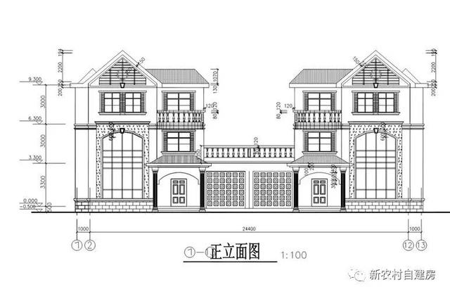 三層農(nóng)村別墅設(shè)計(jì)圖，造價32萬，可獨(dú)棟雙拼自由組合
