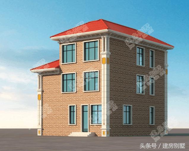 13米x9.8米三層農(nóng)村自建別墅，農(nóng)村歐式風正在興起