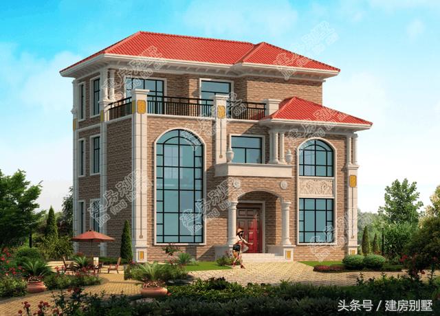 13米x9.8米三層農(nóng)村自建別墅，農(nóng)村歐式風正在興起