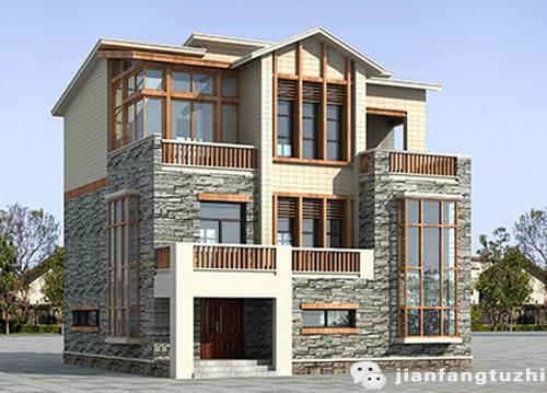 帶玻璃花房矮層車庫三層別墅圖紙10.2*11.1，功能齊全，主體造價(jià)30萬左右