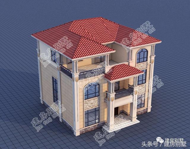 12.8×11.4米三層農(nóng)村別墅，多少人盼了一輩子就為這套房