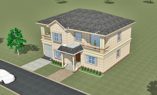 二層簡(jiǎn)歐農(nóng)村鄉(xiāng)間別墅設(shè)計(jì)，造型優(yōu)雅，性價(jià)比高