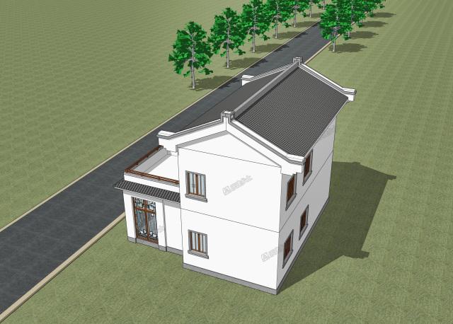 9.7x9米二層中式住宅，小巧不小氣