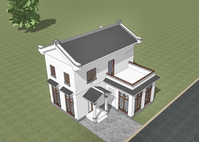 9.7x9米二層中式住宅，小巧不小氣