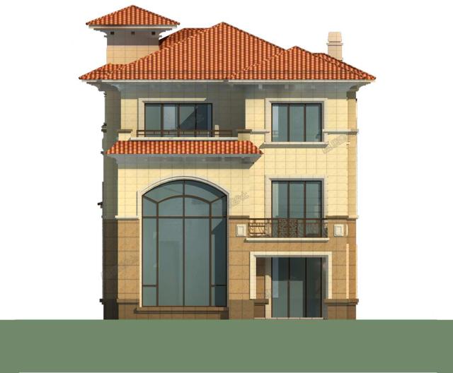 三層帶地下室歐式別墅，采光井設計改善地下室環(huán)境