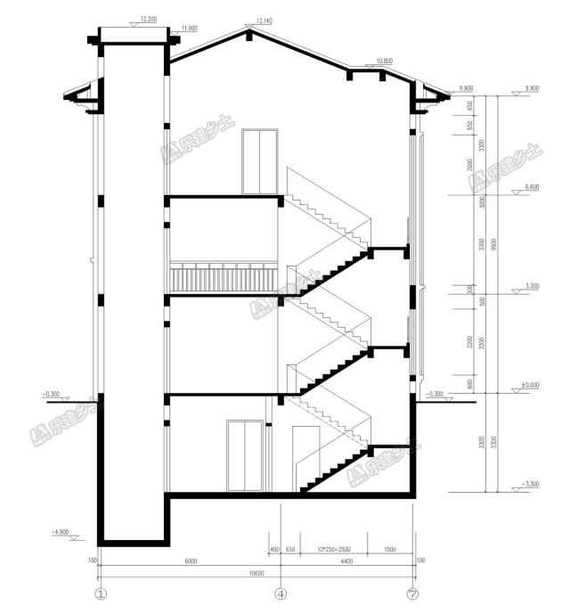 三層帶地下室歐式別墅，采光井設計改善地下室環(huán)境