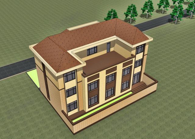 三層歐陸風(fēng)自建房設(shè)計(jì)，辦公+居住，布局設(shè)計(jì)實(shí)用合理