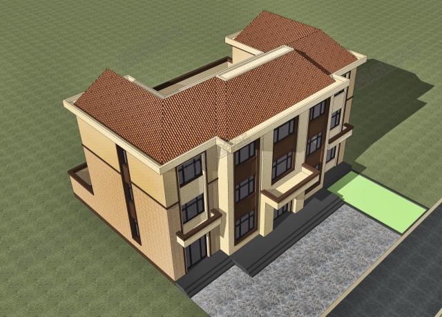 三層歐陸風(fēng)自建房設(shè)計(jì)，辦公+居住，布局設(shè)計(jì)實(shí)用合理