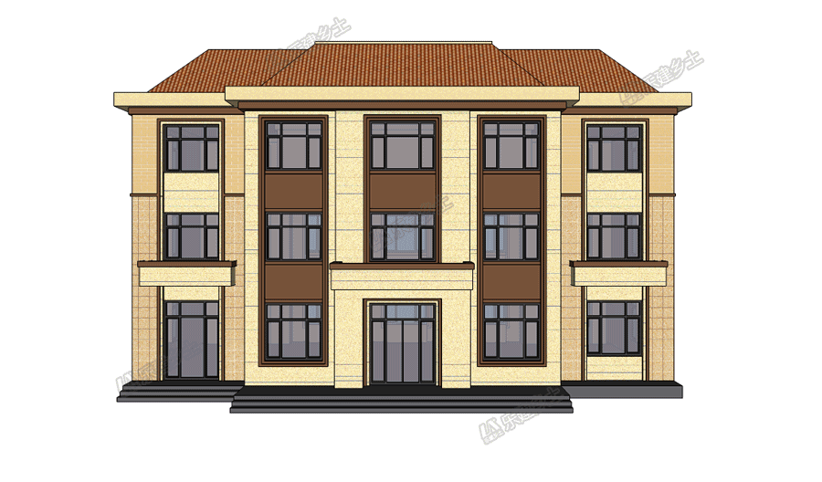 三層歐陸風(fēng)自建房設(shè)計(jì)，辦公+居住，布局設(shè)計(jì)實(shí)用合理