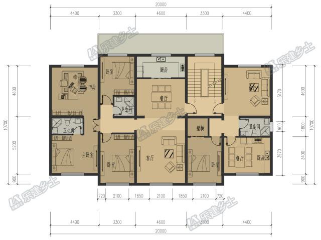 三層歐陸風(fēng)自建房設(shè)計(jì)，辦公+居住，布局設(shè)計(jì)實(shí)用合理