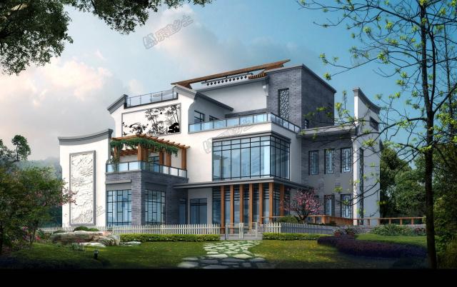 三層帶地下室+庭院別墅，一個(gè)平面方案，兩種外觀設(shè)計(jì)