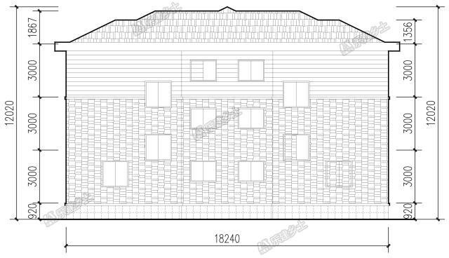 18x11米三層簡歐雙拼別墅，內(nèi)部完全對稱，外觀整體感強