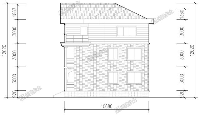 18x11米三層簡歐雙拼別墅，內(nèi)部完全對稱，外觀整體感強