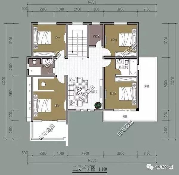 2套別墅戶型，5室2廳含車庫，只有年輕人才喜歡？
