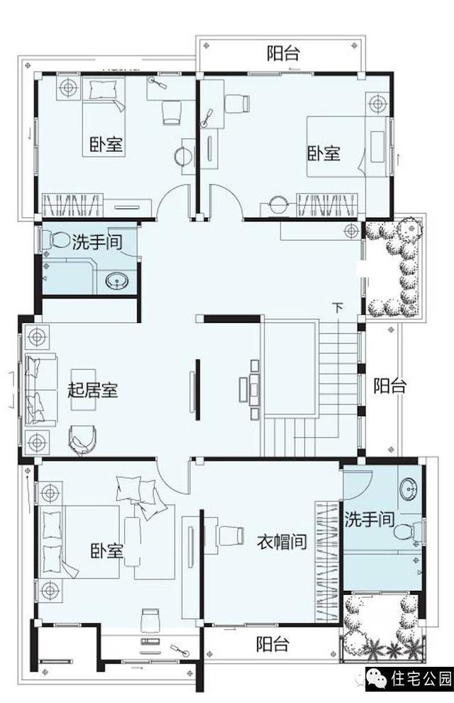 2套別墅戶型，5室2廳含車庫，只有年輕人才喜歡？