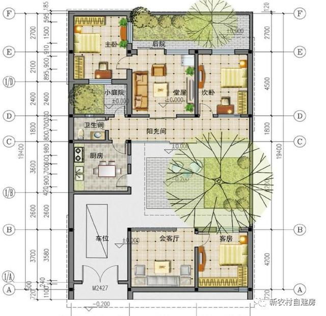 10套北方農(nóng)村平房設(shè)計圖，帶院子，25萬內(nèi)含造價表