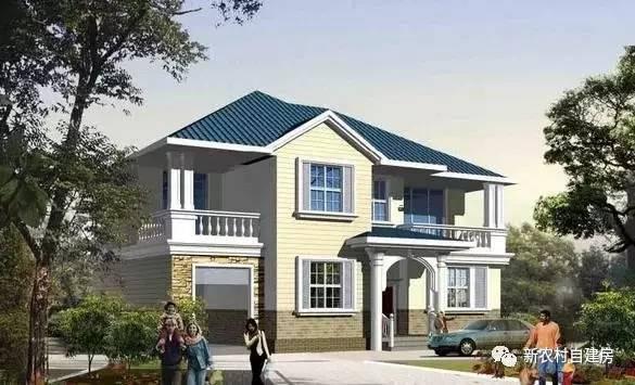 15x12米經(jīng)典二層農(nóng)村別墅設(shè)計圖，6室3衛(wèi)帶車庫，含平面圖