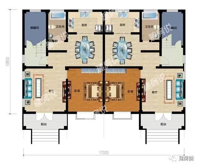 既大氣又美觀的三層兄弟雙拼農(nóng)村別墅，真是羨煞村里人