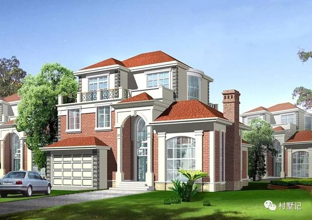 12.6×12.3米帶挑空客廳的歐式農村別墅，丈母娘都夸好