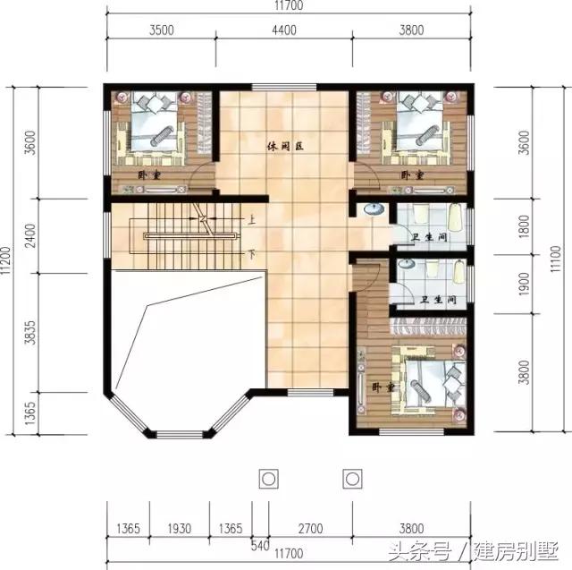 11.7×11.1三層農(nóng)村別墅，坐樓頂亭子里看長天一色