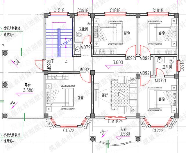 農村三層別墅建成效果圖展示：磚混結構造價30萬3廳9室6衛(wèi)帶堂屋套間帶車庫