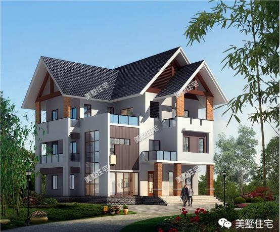 10X12米三層現(xiàn)代別墅圖，建在村里20年都難被超越，簡約的設(shè)計給人眼前一亮