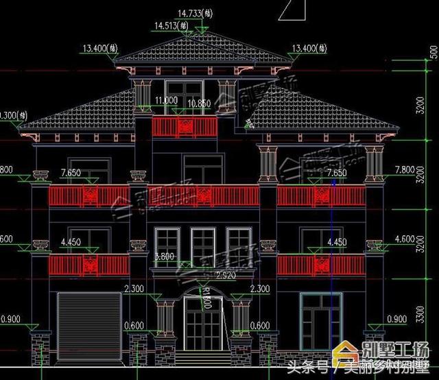 農(nóng)村三層別墅圖紙帶小閣樓，外觀有層次的美感，穩(wěn)重低調(diào)，造價60萬