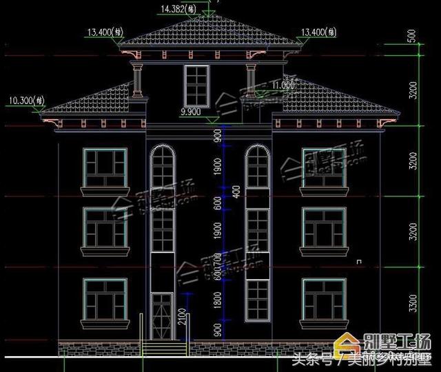 農(nóng)村三層別墅圖紙帶小閣樓，外觀有層次的美感，穩(wěn)重低調(diào)，造價60萬