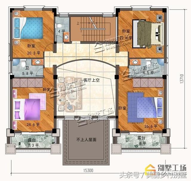 農(nóng)村三層別墅圖紙帶小閣樓，外觀有層次的美感，穩(wěn)重低調(diào)，造價60萬
