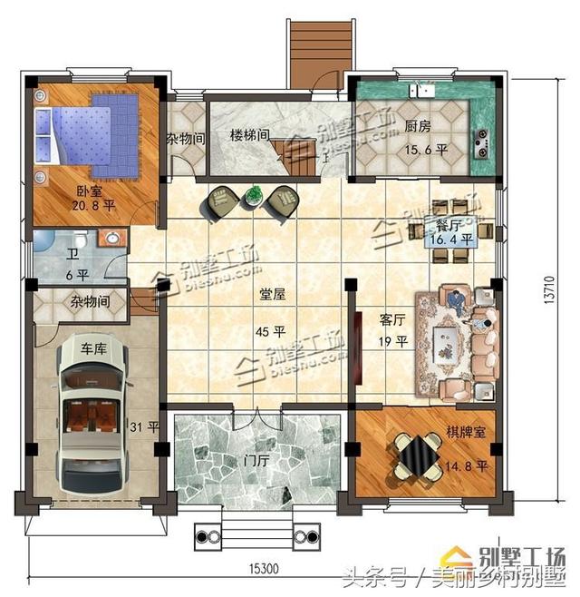 農(nóng)村三層別墅圖紙帶小閣樓，外觀有層次的美感，穩(wěn)重低調(diào)，造價60萬