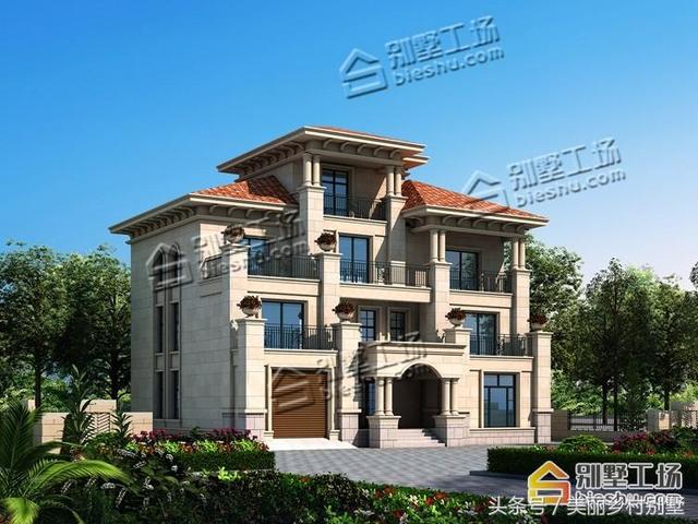 農(nóng)村三層別墅圖紙帶小閣樓，外觀有層次的美感，穩(wěn)重低調(diào)，造價60萬