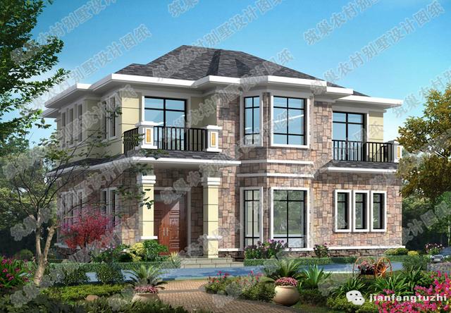 三層江南風(fēng)70萬3廳7臥16×16復(fù)式別墅設(shè)計(jì)圖，帶陽臺(tái)娛樂室車庫，外觀豪華大氣