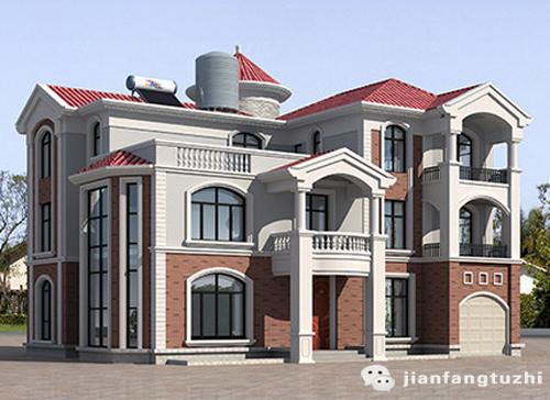 三層江南風(fēng)70萬3廳7臥16×16復(fù)式別墅設(shè)計(jì)圖，帶陽臺(tái)娛樂室車庫，外觀豪華大氣