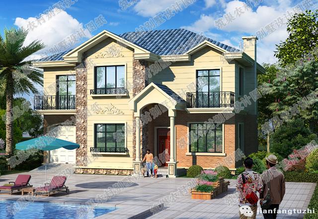 三層江南風(fēng)70萬3廳7臥16×16復(fù)式別墅設(shè)計(jì)圖，帶陽臺(tái)娛樂室車庫，外觀豪華大氣