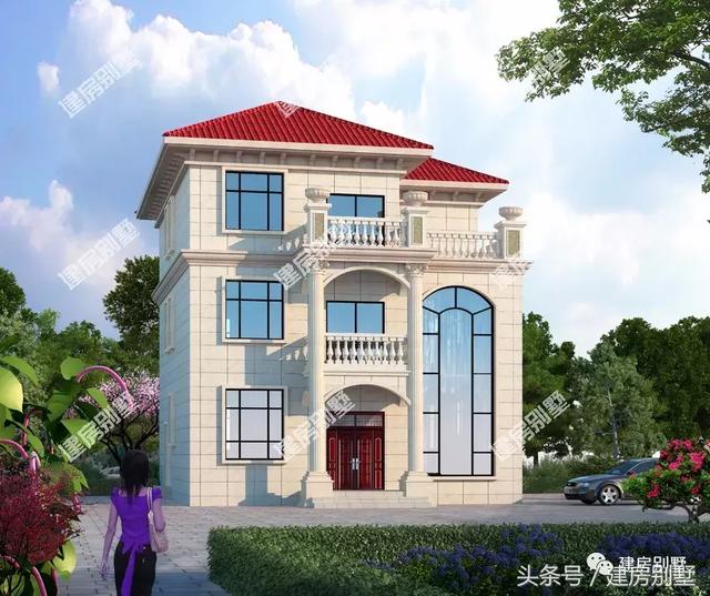 10.2×11.5米三層農(nóng)村別墅圖有顏值有氣勢還實(shí)用，是你夢想的房子嗎