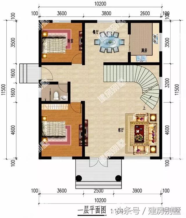 10.2×11.5米三層農(nóng)村別墅圖有顏值有氣勢還實(shí)用，是你夢想的房子嗎