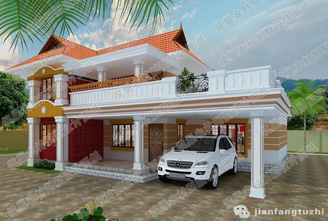 三層新農(nóng)村自建房設(shè)計(jì)圖45萬3廳5室4衛(wèi)170㎡，美觀實(shí)用建筑結(jié)構(gòu)水電齊全