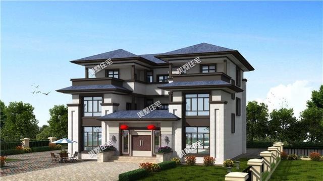 新中式別墅設(shè)計(jì)圖，歐式與中式的結(jié)合，今天看到這款，毫不猶豫馬上就開工吧