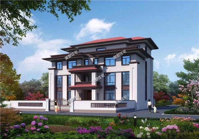 新中式別墅設(shè)計(jì)圖，歐式與中式的結(jié)合，今天看到這款，毫不猶豫馬上就開工吧