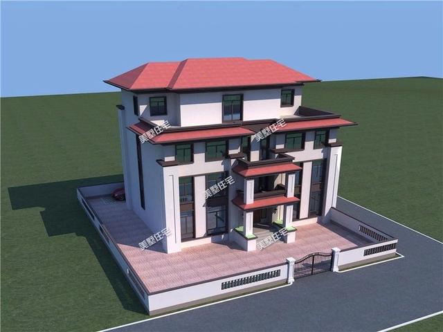 新中式別墅設(shè)計(jì)圖，歐式與中式的結(jié)合，今天看到這款，毫不猶豫馬上就開工吧