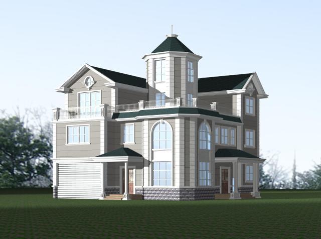 450平三層獨棟歐式別墅設計 關鍵有兩個車庫喲!