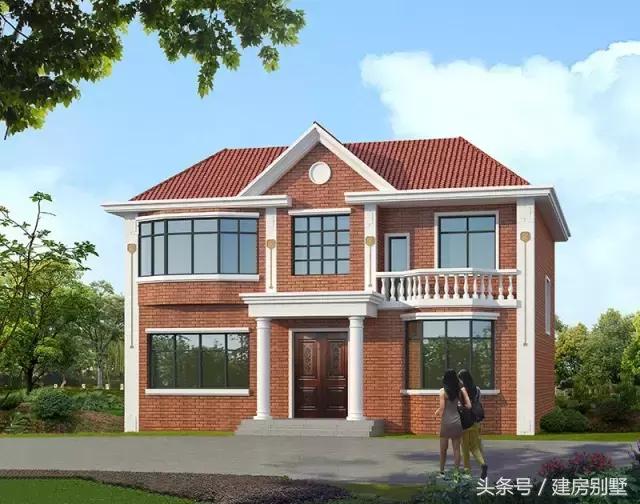 12.2×12米二層農(nóng)村別墅，外觀靚麗，造價28萬