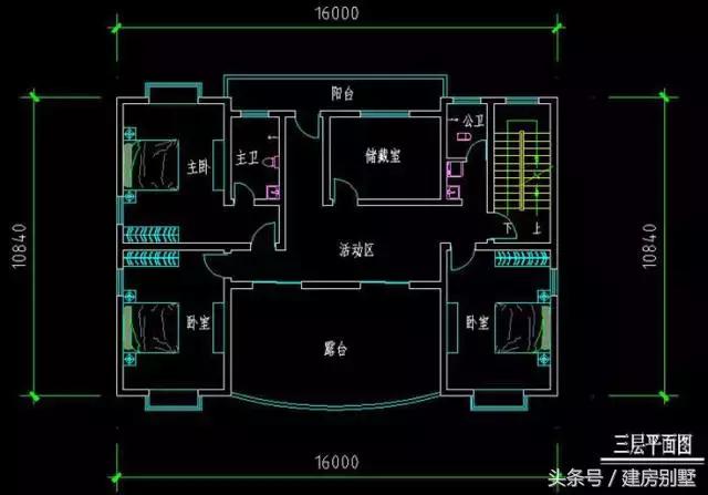 16×10.04米三層農(nóng)村別墅，“人氣“最旺的戶型