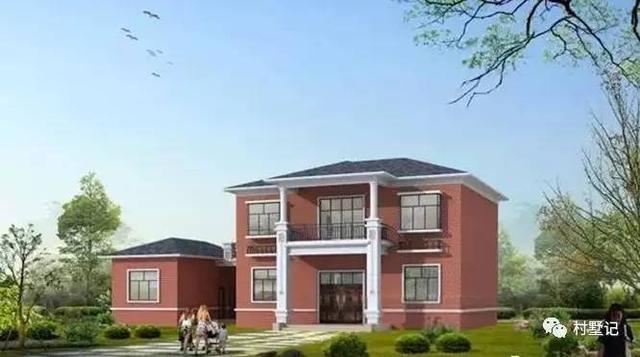 30萬建造二層農(nóng)村別墅，廚房單獨建造，兩個外墻顏色你喜歡哪款