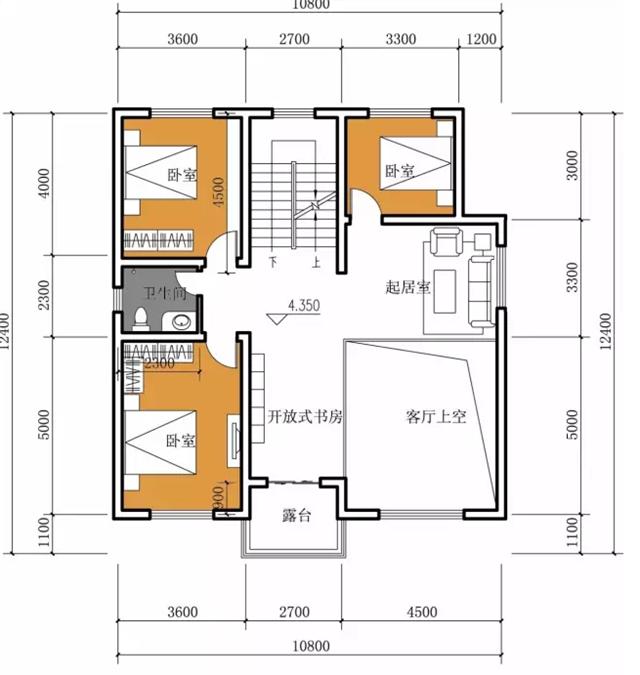 11X12米方正農(nóng)村小別墅，非常符合農(nóng)村的風(fēng)俗，帶平面圖