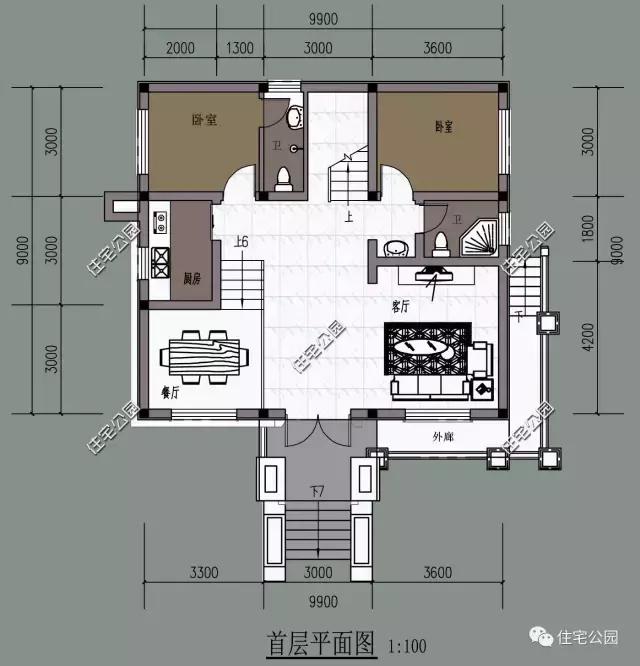 面寬進深一樣大，自建2層架空鄉(xiāng)村別墅，30萬的造價你還不看看？