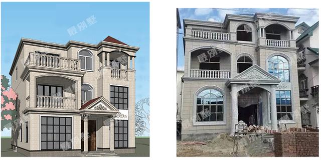 農(nóng)村別墅效果圖實(shí)景圖直接對(duì)比，誰(shuí)說(shuō)實(shí)景圖不如效果圖